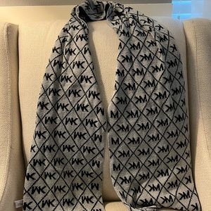 Michael Kors MK Logo Reversible Scarf, Black/Silver